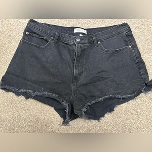 Abercrombie & Fitch faded black mom curve love jean shorts. Size 34